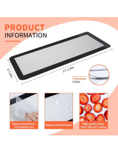 6 Tapetes de Silicona BriskJoy para Deshidratador Harvest Right 43.8x17.5cm 2