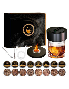 Kit de Ahumador de Whisky Eléctrico Lotnafee con 8 Astillas