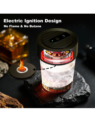 Kit de Ahumador de Whisky Eléctrico Lotnafee con 8 Astillas