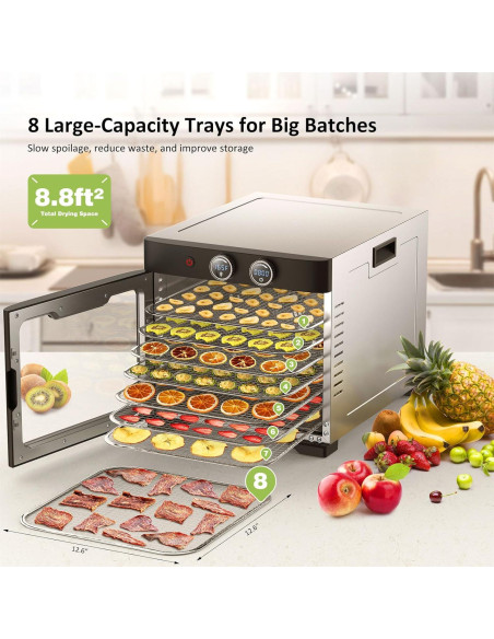 Deshidratador de Alimentos Septree 8 Bandejas Acero Inoxidable Deshidratador de Alimentos Septree 8 Bandejas Acero Inoxidable