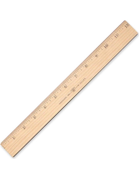 Regla de Madera Westcott 30.48 cm con Bisel Metálico Doble Cara Regla de Madera Westcott 30.48 cm con Bisel Metálico Doble Cara