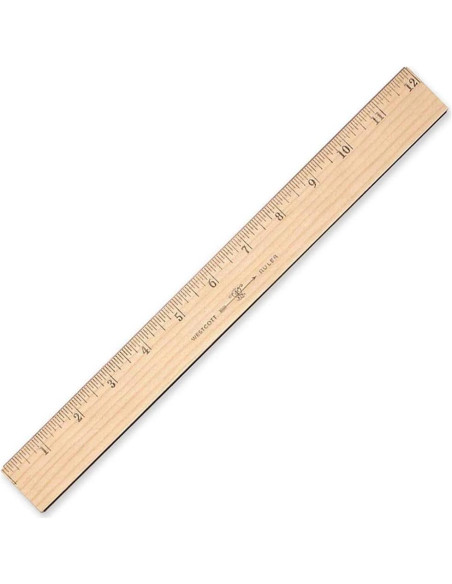 Regla de Madera Westcott 30.48 cm con Bisel Metálico Doble Cara Regla de Madera Westcott 30.48 cm con Bisel Metálico Doble Cara