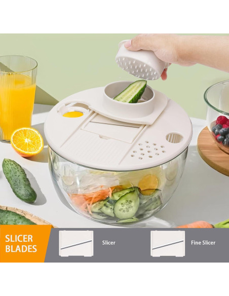 Centrifugador de Ensaladas Sayihexihe 5.3QT Multifuncional Centrifugador de Ensaladas Sayihexihe 5.3QT Multifuncional
