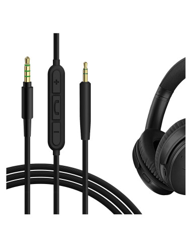 Cable de Audio Geekria 2.5mm a 3.5mm con Micrófono 1.2m