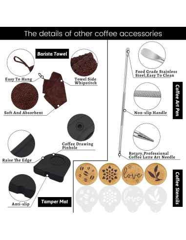 Juego de Prensador de Café Ezebesta 51mm con Accesorios