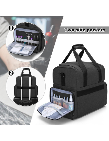 Funda Grande para Tatuajes BAFASO con 3 Bolsillos Removibles Funda Grande para Tatuajes BAFASO con 3 Bolsillos Removibles