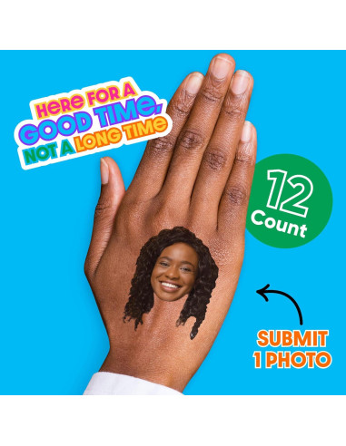 Tatuajes Temporales Personalizados Gran Punto de Felicidad - Set de 12