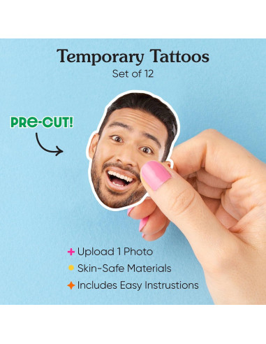 Tatuajes Temporales Personalizados Gran Punto de Felicidad - Set de 12