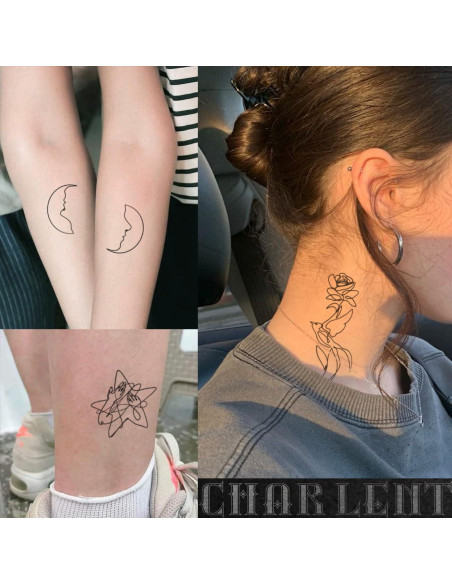 Tatuajes Temporales CHARLENT - 105 Pcs Arte Abstracto Minimalista Tatuajes Temporales CHARLENT - 105 Pcs Arte Abstracto Minimalista