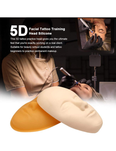 Cabeza de Práctica Tatuaje Facial Silicona 3 Pcs Healthcom