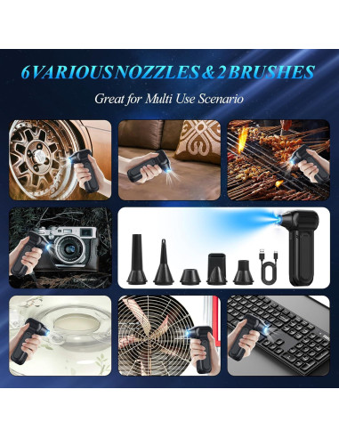 Soplador de Aire Comprimido LGINZS 150,000 RPM Limpiador de Teclados