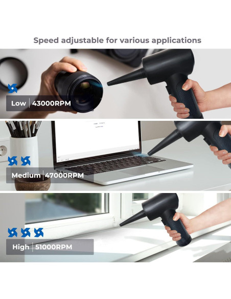 Soplador de Aire Inalámbrico VASOCO 51000RPM 7500mAh Soplador de Aire Inalámbrico VASOCO 51000RPM 7500mAh