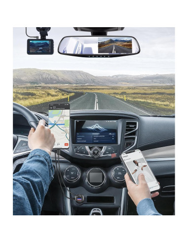 Cargador de Coche USB C 2 Puertos 3.4A para Dash Cam REDTIGER