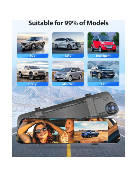 Cámara Doble DVR Motorsi 1080P Espejo Retrovisor 150 Cámara Doble DVR Motorsi 1080P Espejo Retrovisor 150