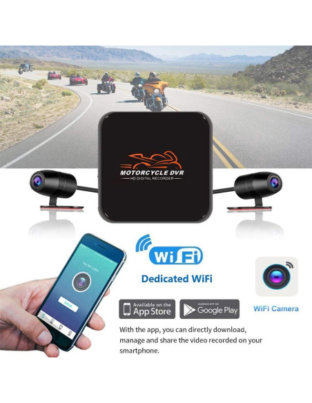 Cámara de Salpicadero para Motocicleta VSYSTO D6 1080P WiFi Cámara de Salpicadero para Motocicleta VSYSTO D6 1080P WiFi