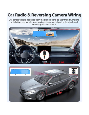 Cámara Doble DVR Motorsi 1080P Espejo Retrovisor 150