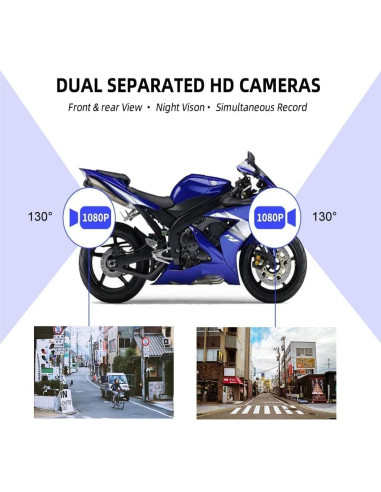 Cámara de Salpicadero para Motocicleta VSYSTO D6 1080P WiFi