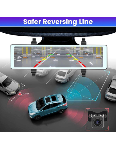 Cámara de Espejo Retrovisor NHOPEEW 11.26" con Carplay y Android Auto
