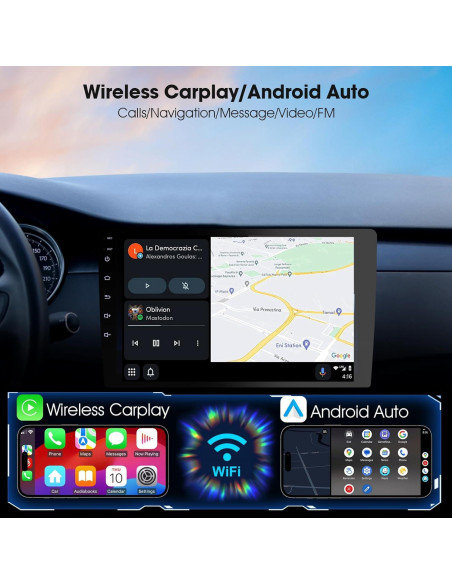 Estéreo Doble Din Haudio 9" CarPlay Inalámbrico y GPS Estéreo Doble Din Haudio 9" CarPlay Inalámbrico y GPS