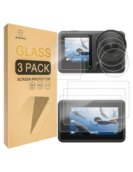 Protector de Pantalla Mr.Shield para DJI Osmo Action 4 - 3 Piezas Vidrio Templado 9H Protector de Pantalla Mr.Shield para DJI Osmo Action 4 - 3 Piezas Vidrio Templado 9H
