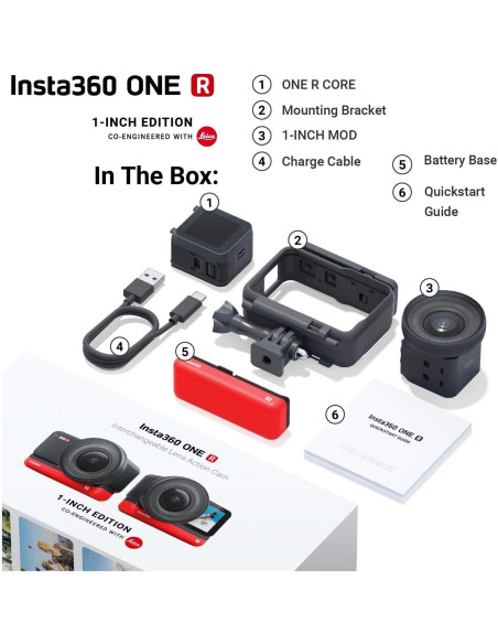Cámara de acción Insta360 ONE R 1" 5.3K 30fps + 128GB Cámara de acción Insta360 ONE R 1" 5.3K 30fps + 128GB