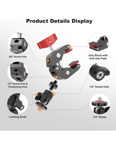Soporte de Cámara Super Clamp Mechrig SY011 para GoPro y DSLR