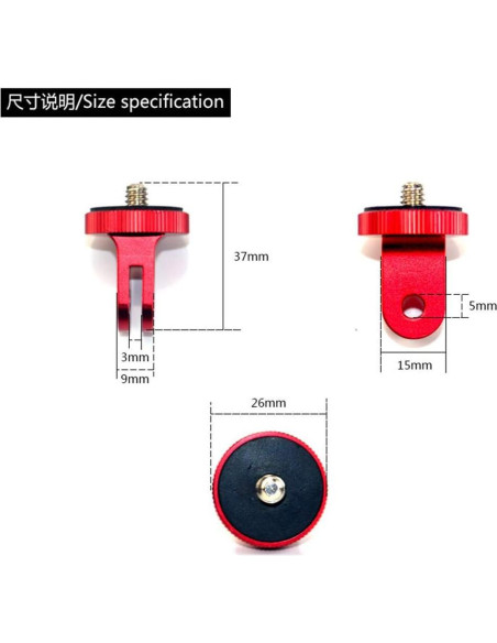 Adaptador de Montaje de Aluminio ARNARKOK para GoPro y Cámaras Adaptador de Montaje de Aluminio ARNARKOK para GoPro y Cámaras