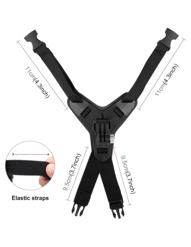 Soporte de cámara para casco de motocicleta PULUZ - Negro