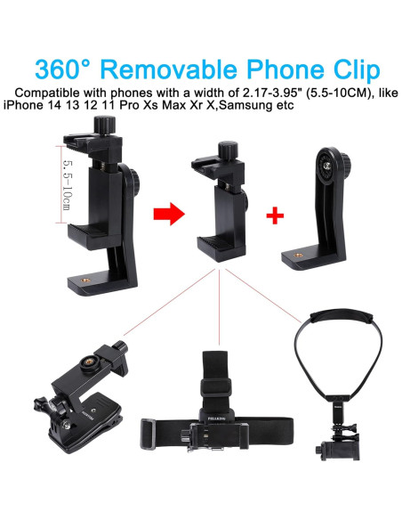 Kit de Montaje PellKing para Teléfonos y Cámaras Deportivas Kit de Montaje PellKing para Teléfonos y Cámaras Deportivas
