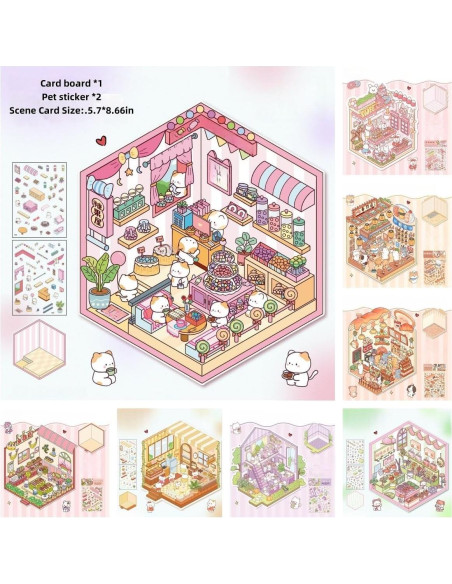 8 Juegos de Pegatinas 3D DIY Affoto para Manualidades 8 Juegos de Pegatinas 3D DIY Affoto para Manualidades