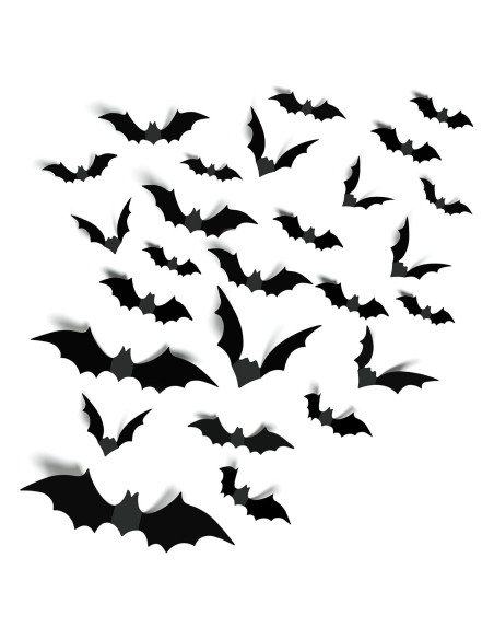 Decoraciones de Halloween 140PCS Murciélagos 3D PVC Reutilizables Decoraciones de Halloween 140PCS Murciélagos 3D PVC Reutilizables