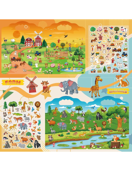 Conjunto de 4 Libros de Pegatinas Reutilizables SWARKOL Conjunto de 4 Libros de Pegatinas Reutilizables SWARKOL