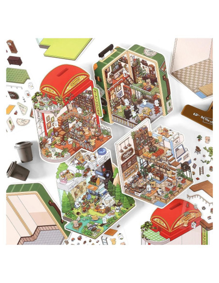 4 Sets Stickers 3D DIY Casa Miniatura iNFISAN - Animales y Muebles 4 Sets Stickers 3D DIY Casa Miniatura iNFISAN - Animales y Muebles