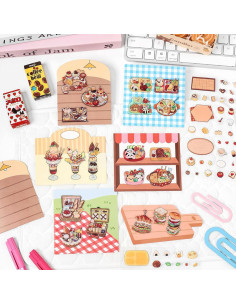 Set de 6 Etiquetas de Comida 3D DIY HOMICO - Miniaturas Creativas 2