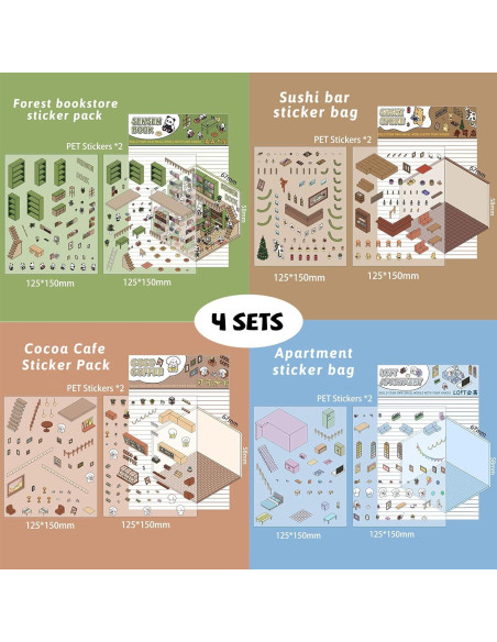 Kit de Pegatinas 3D YOKUSHI para Jardín - 4 Paquetes DIY Kit de Pegatinas 3D YOKUSHI para Jardín - 4 Paquetes DIY