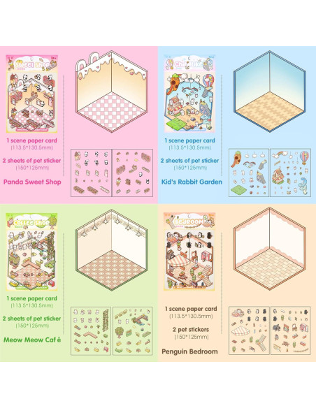 Set de Stickers 3D Kawaii LLOUSSAK - 4 Temas Miniatura Set de Stickers 3D Kawaii LLOUSSAK - 4 Temas Miniatura