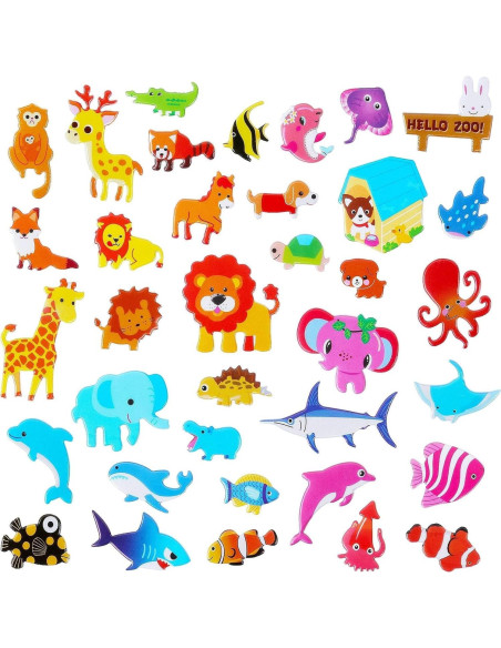 Pegatinas 3D Animales UPINS - 200 Piezas Multicolor Pegatinas 3D Animales UPINS - 200 Piezas Multicolor