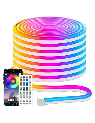 Tira LED Neón RGB 15m CCILAND con Control APP y Sincronización Musical