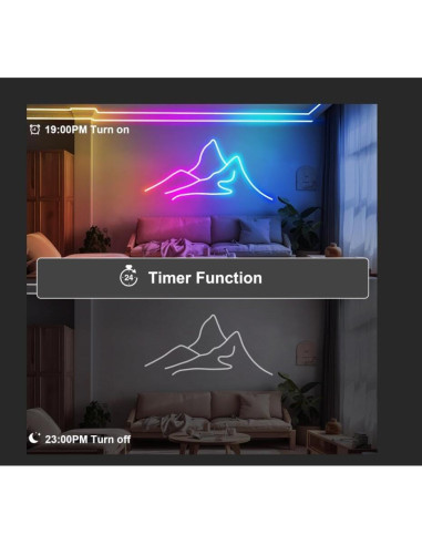 Tira LED Neón RGB 15m CCILAND con Control APP y Sincronización Musical
