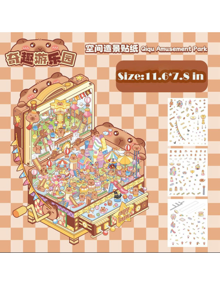 4 Juegos de Stickers 3D QIUYUEMIN Escenas Animales Kawaii 4 Juegos de Stickers 3D QIUYUEMIN Escenas Animales Kawaii