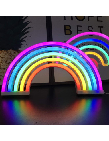 Lámpara LED Neon Arcoíris QiaoFei 30x16.5 cm Decorativa