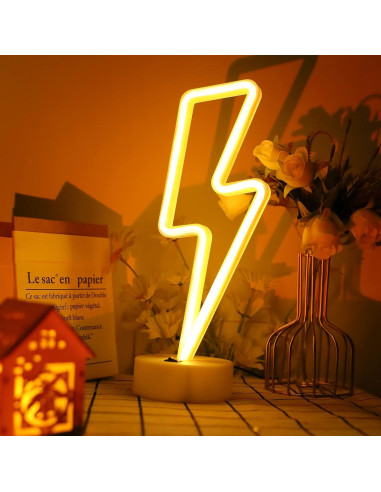 Luz de Neón Relámpago ENUOLI LED Decorativa 28cm USB