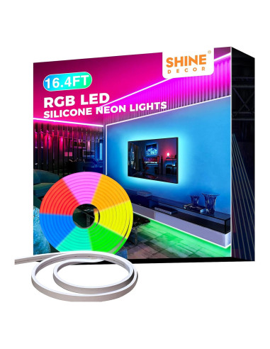 Tira LED Neon RGB 5m Shine Decor Control Remoto Dimmable