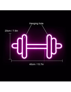 Cartel de Neón LUCUNSTAR Mancuerna Rosa 40x20 cm LED 2