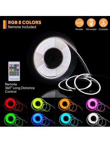 Tira LED Neon RGB 5m Shine Decor Control Remoto Dimmable