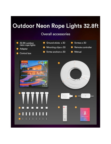 Luces de Cuerda Neón Inteligentes Lumary 10m IP65 RGB+Blanco