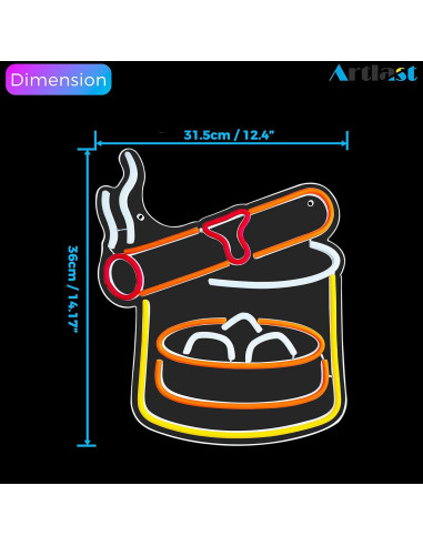 Cartel de Neón Artlast Cigarrillos y Alcohol 36x31.5cm LED