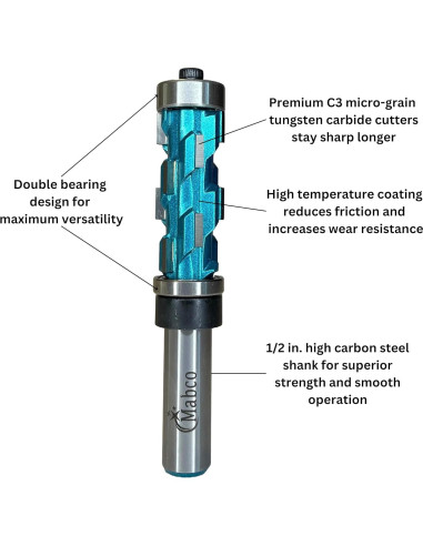 Paquete de 2 Brocas de Fresado Mabco 1,27 cm Carburo