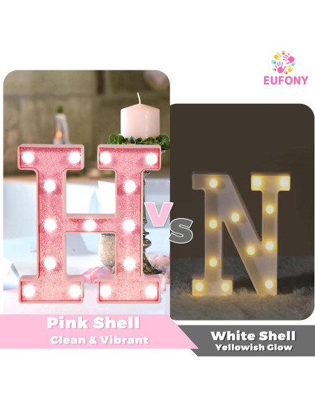 Letra I Rosa LED Eufony para Decoración de Cumpleaños Letra I Rosa LED Eufony para Decoración de Cumpleaños