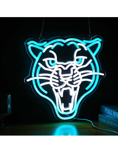 Letrero de Neón Leopardo LED Dimmable 32.5cm USB GNVETZLL